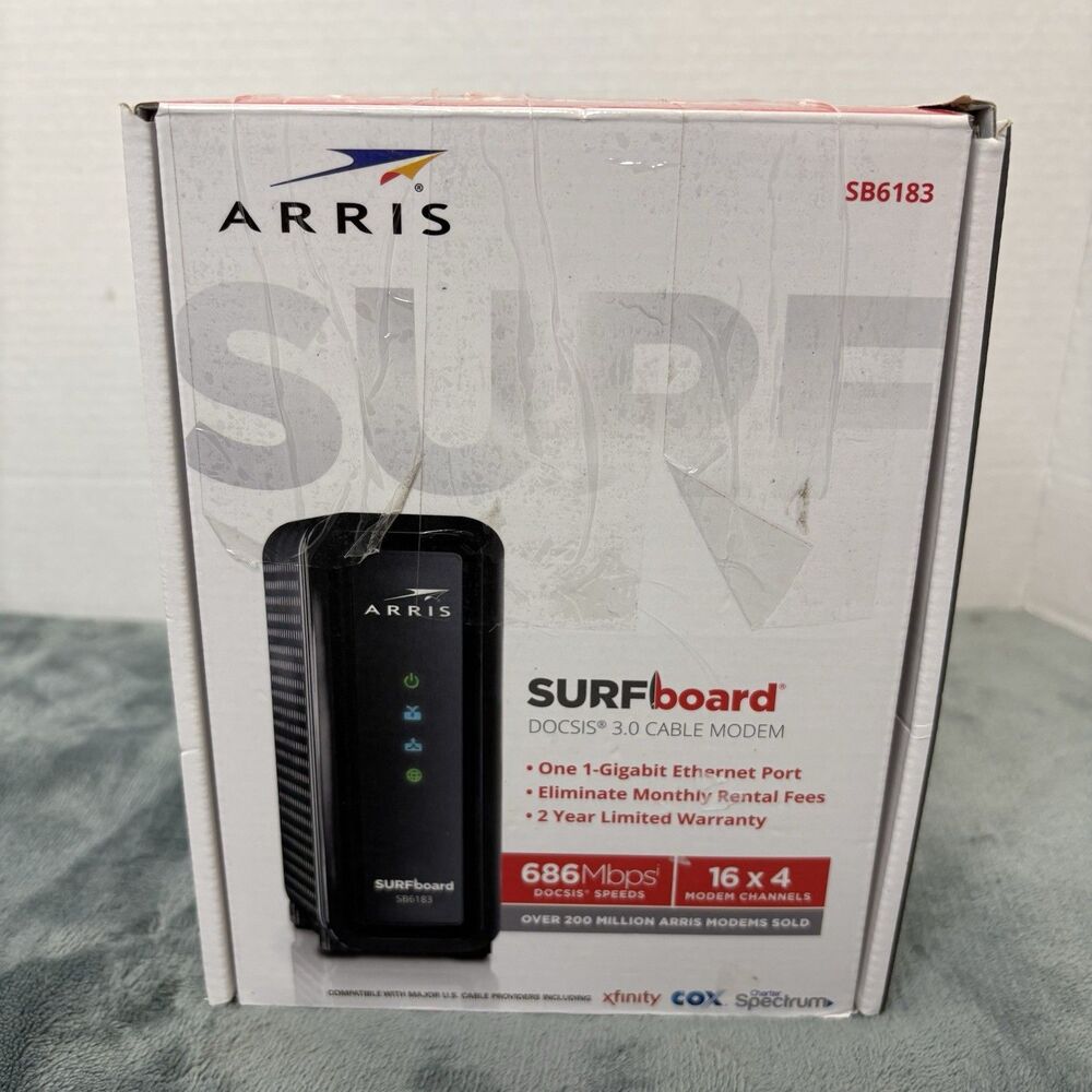 ARRIS SURFboard SB6183 DOCSIS 3.0 16x4 Gigabit Cable Modem, 686 Mbps